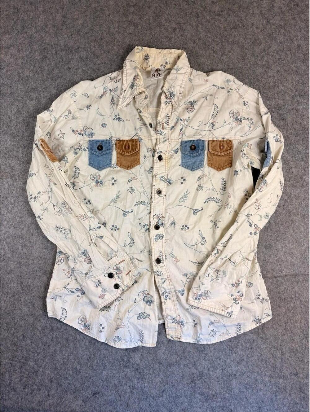 Vintage Alfie California Disco Rockabilly Long Sleeve Button Up Shirt M/L